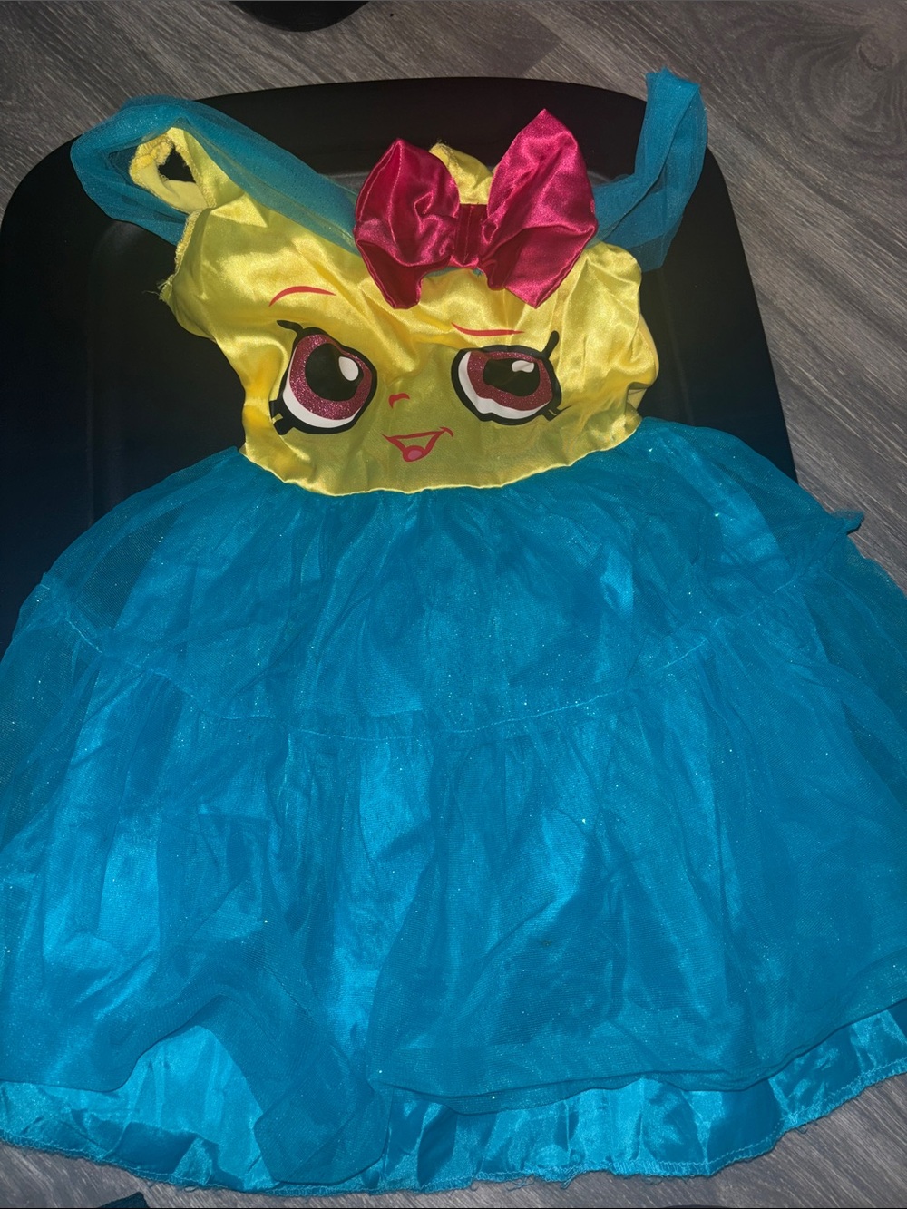 Shopkins Teal Blue Glitter Tulle Party Dress